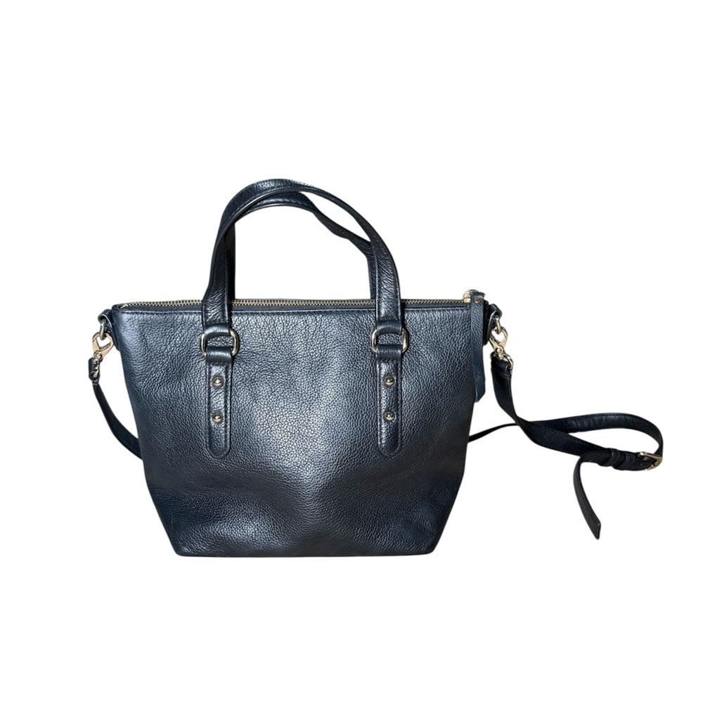 Kate Spade Larchmont Avenue Small Penny Black Pebbled Leather Satchel Crossbody - Picture 3 of 8